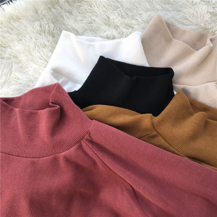Essere - 純色寬鬆高領毛衣
