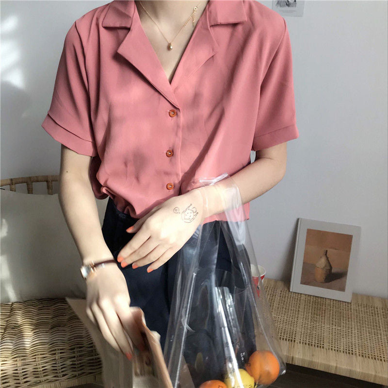 Whoosh - 純色短袖襯衫