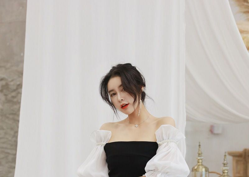 Yilda - 露肩中袖長塑身連衣裙
