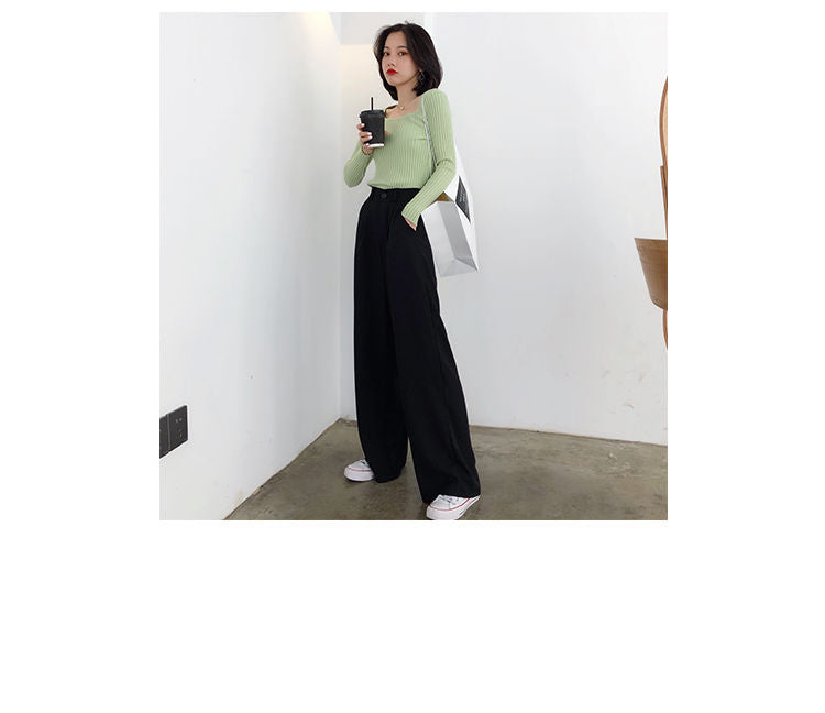 Gwendolyn - 羅紋方領長袖毛衣