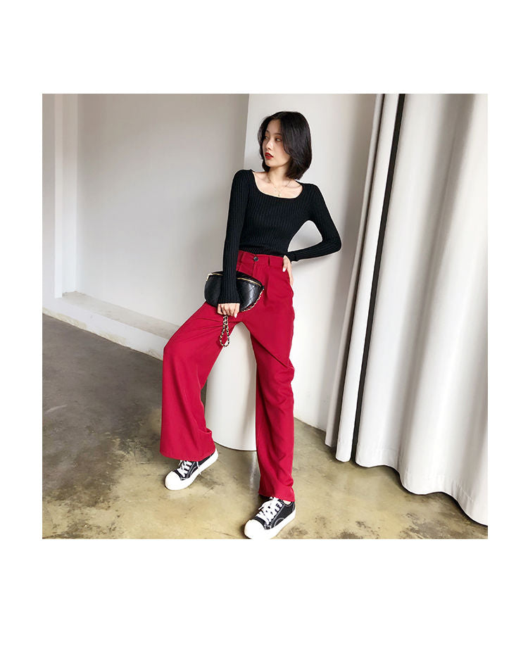 Gwendolyn - 羅紋方領長袖毛衣