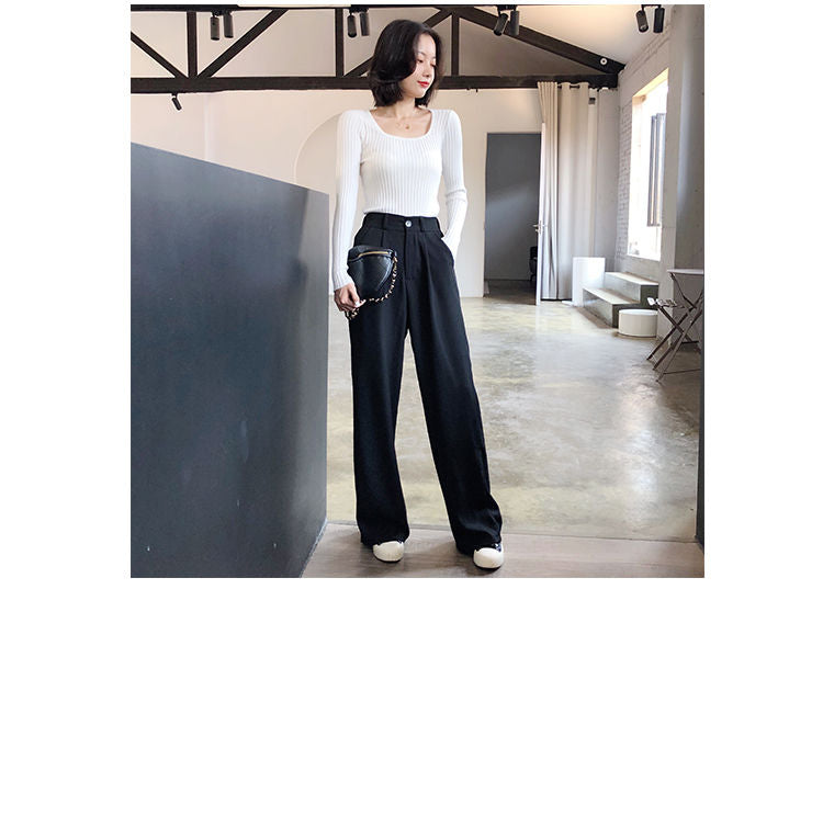 Gwendolyn - 羅紋方領長袖毛衣