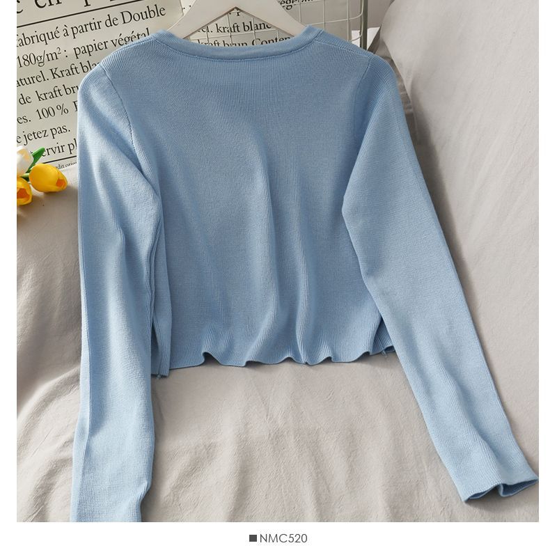 Lemongrass - 修身短款針織上衣