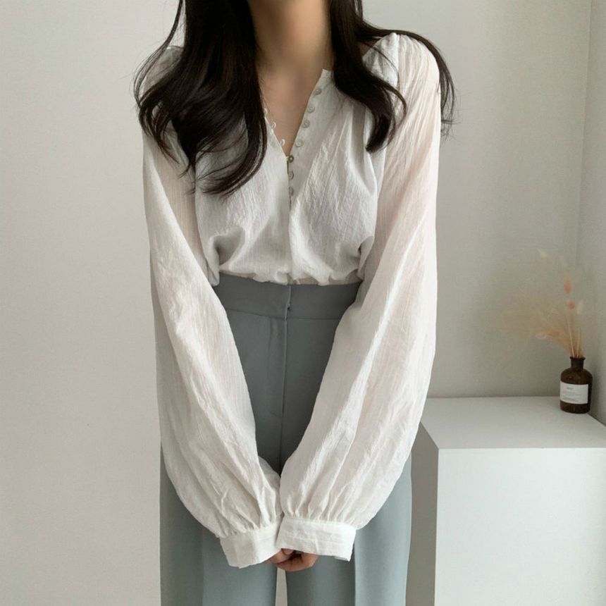 PINPI - 泡泡袖襯衫