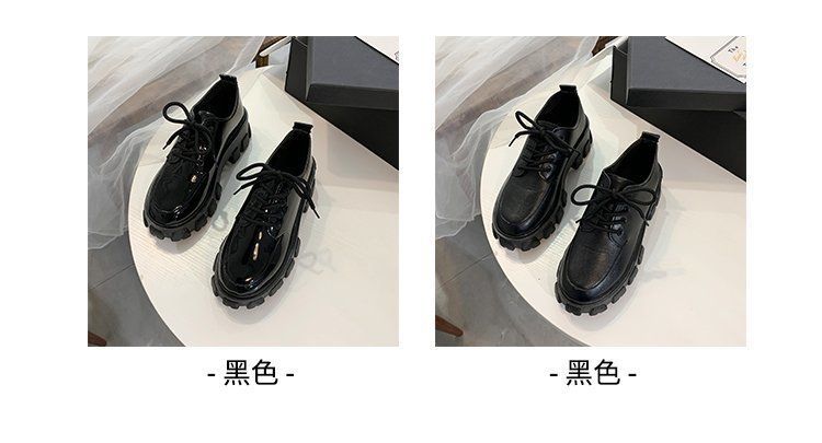 Bolitin - 純色厚底粗跟繫帶鞋