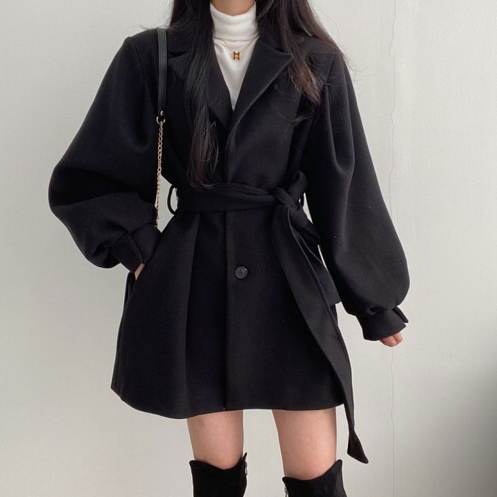 Shopherd - 扣鈕飾帶大衣