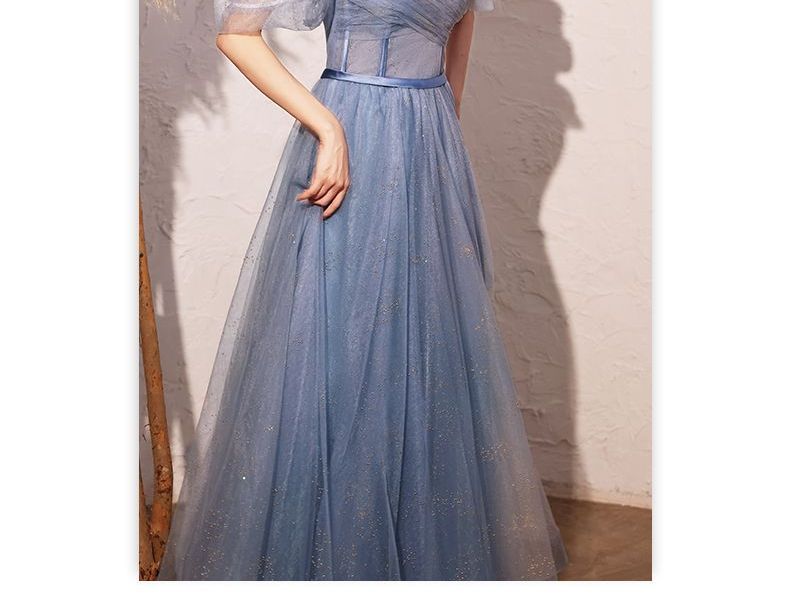 MSSBridal - 短袖網紗A字晚禮服