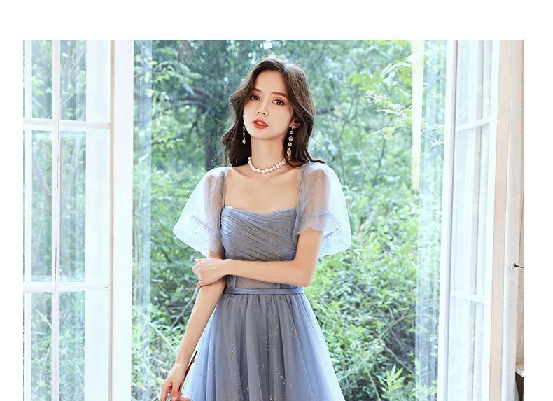 MSSBridal - 短袖網紗A字晚禮服