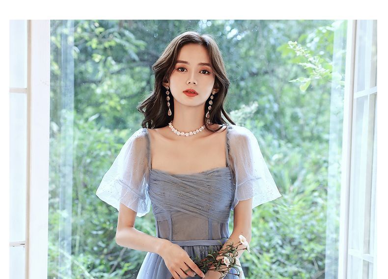 MSSBridal - 短袖網紗A字晚禮服