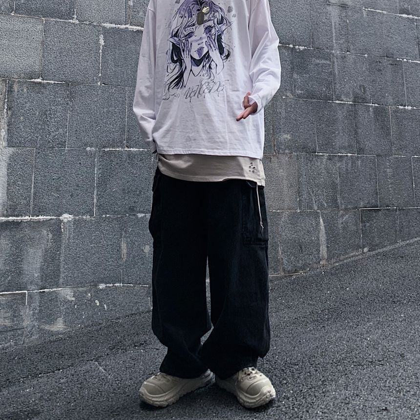 2DAWGS - 情侶工裝寬腿牛仔褲