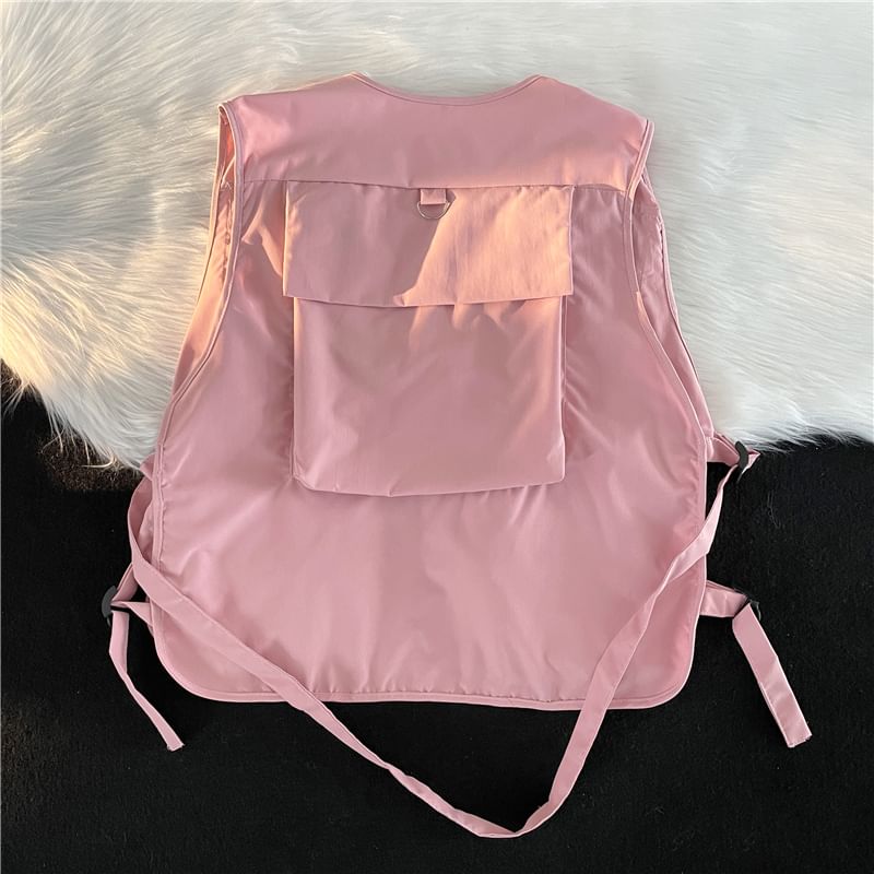 Plummie - 純色扭扣工裝馬甲