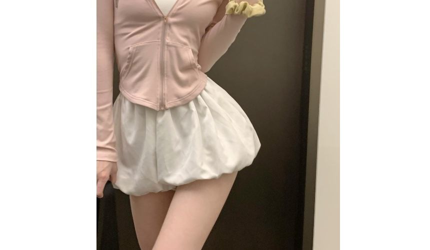 NENE - 純色蓬鬆短褲