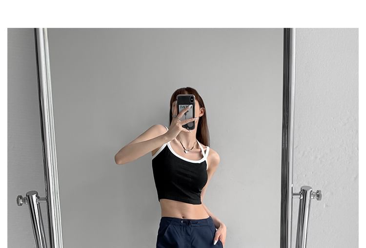 Shira - 機能風寬鬆工裝抽繩束腳直筒褲