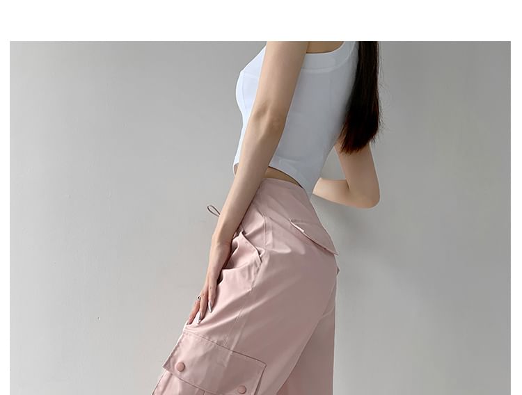 Shira - 機能風寬鬆工裝抽繩束腳直筒褲