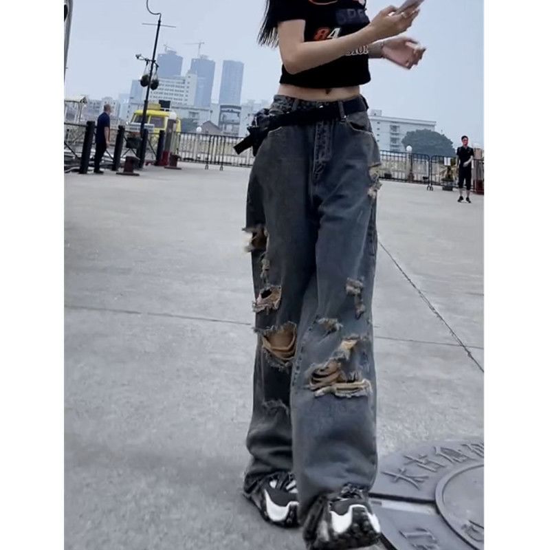 Coline - 低襠仿舊低胯牛仔褲