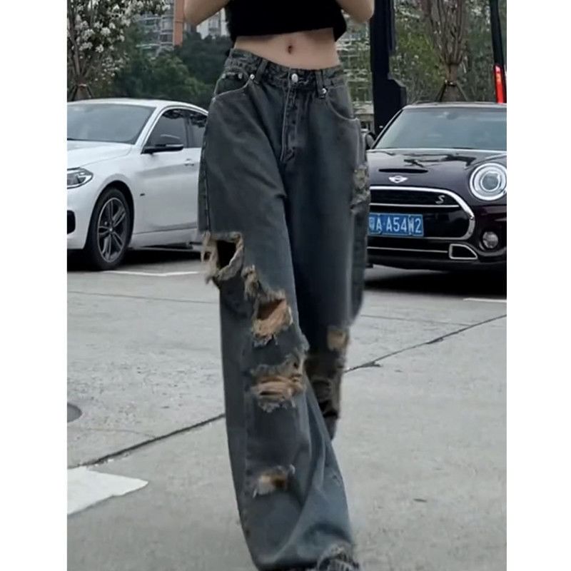 Coline - 低襠仿舊低胯牛仔褲