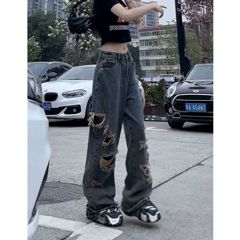 Coline - 低襠仿舊低胯牛仔褲