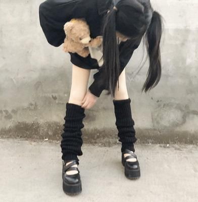 Gentiana - 純色羅紋針織暖腿套