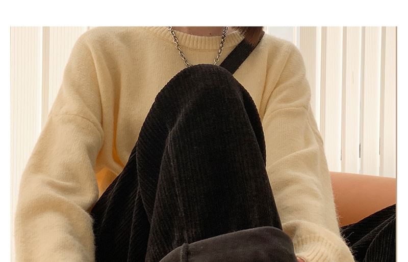 Indiclofie - 束腰純色抓毛內襯寬腿褲