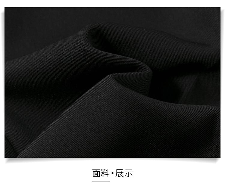 Odestra - 高腰純色腰結帶直腿西褲