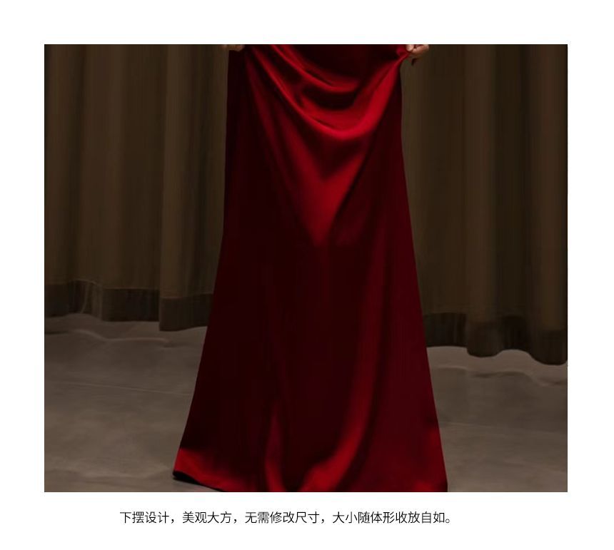 Fioridi - 露肩純色A字晚禮服