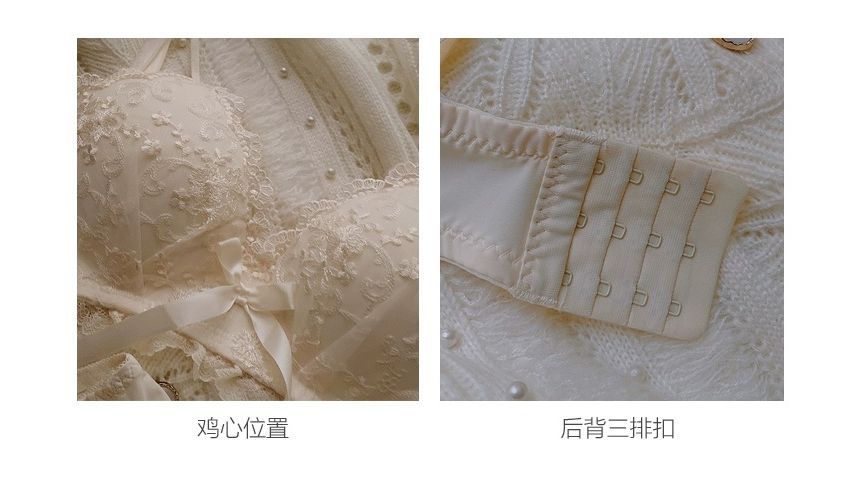 Gecko - 蕾絲無鋼圈聚攏文胸 / 內褲 / 套裝