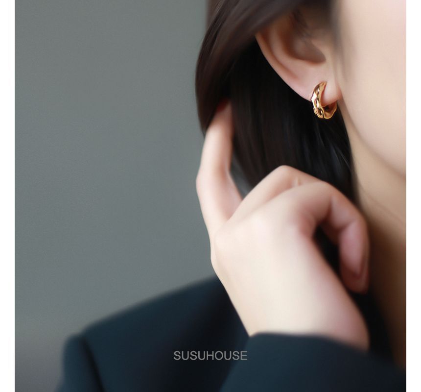 pexrl jewelry - 不規則圈環耳環 / 夾式耳環