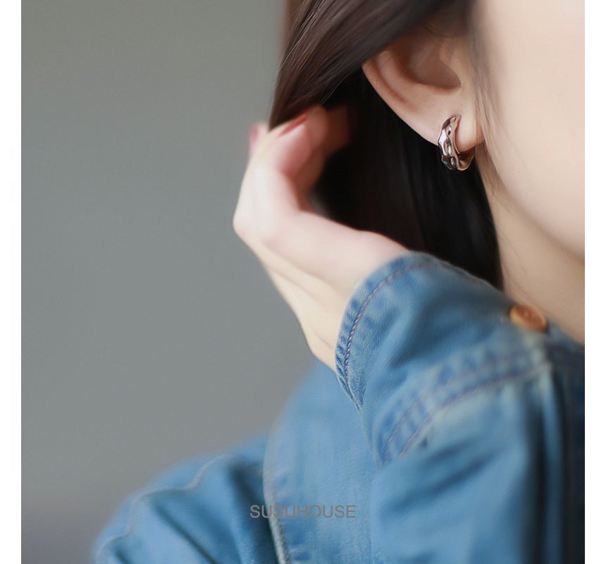 pexrl jewelry - 不規則圈環耳環 / 夾式耳環
