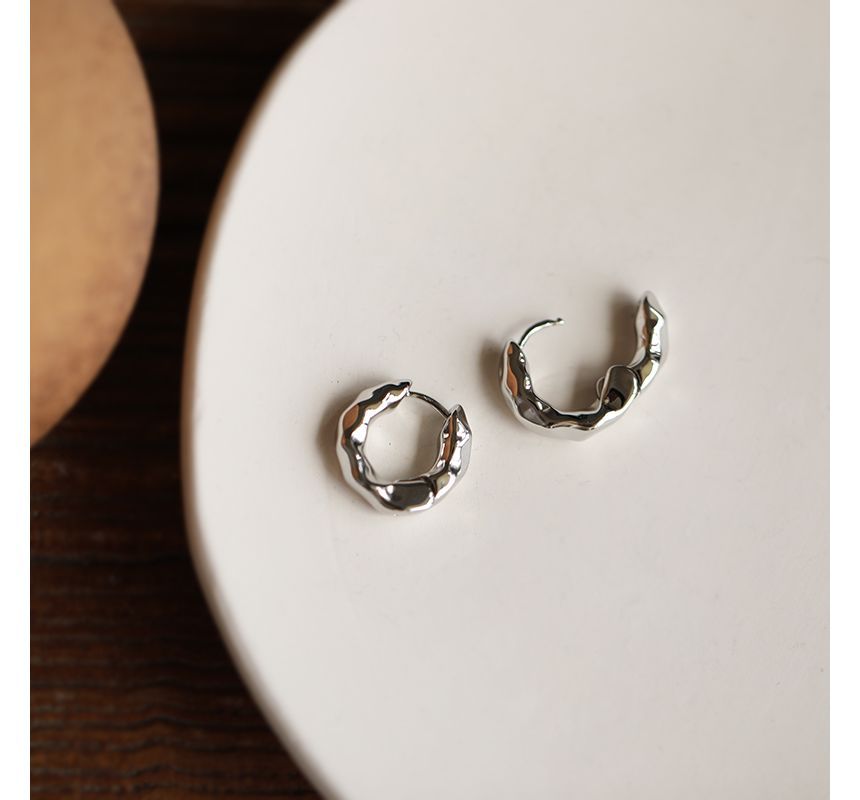 pexrl jewelry - 不規則圈環耳環 / 夾式耳環