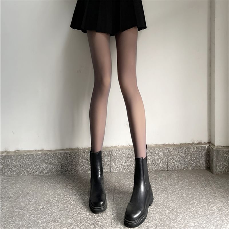 Gentiana - 毛裡純色襪子