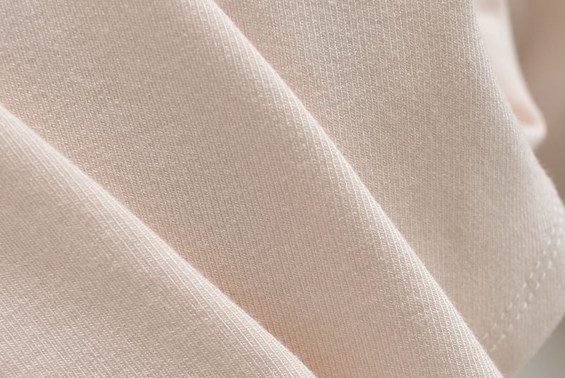 Asiris - 長袖仿兩件式圓領純色修身上衣
