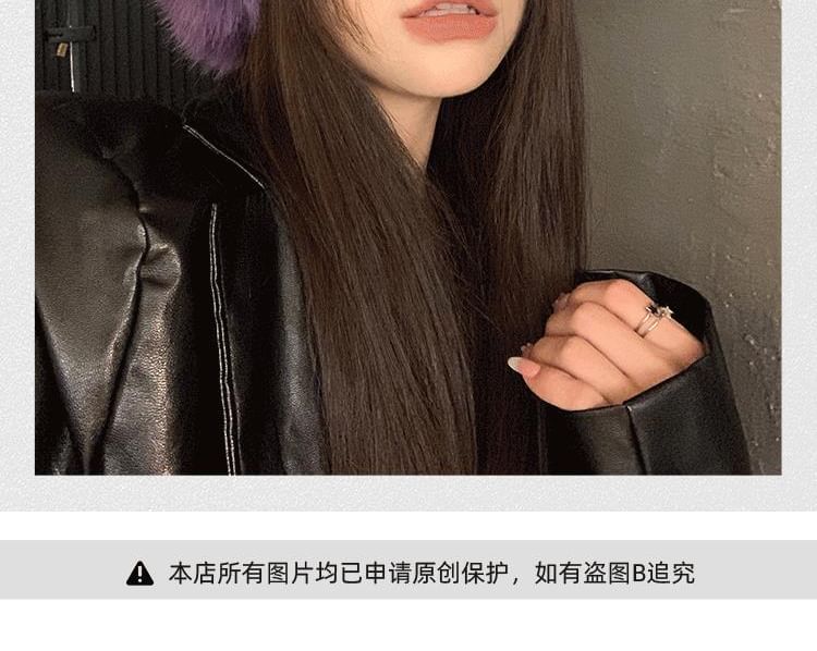 Frior - 純色毛毛雪帽