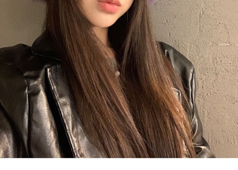 Frior - 純色毛毛雪帽