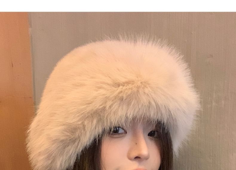 Frior - 純色毛毛雪帽