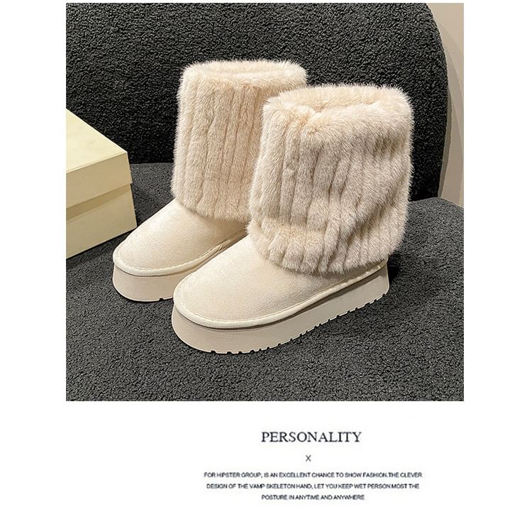 Nikao - 厚底毛毛短靴