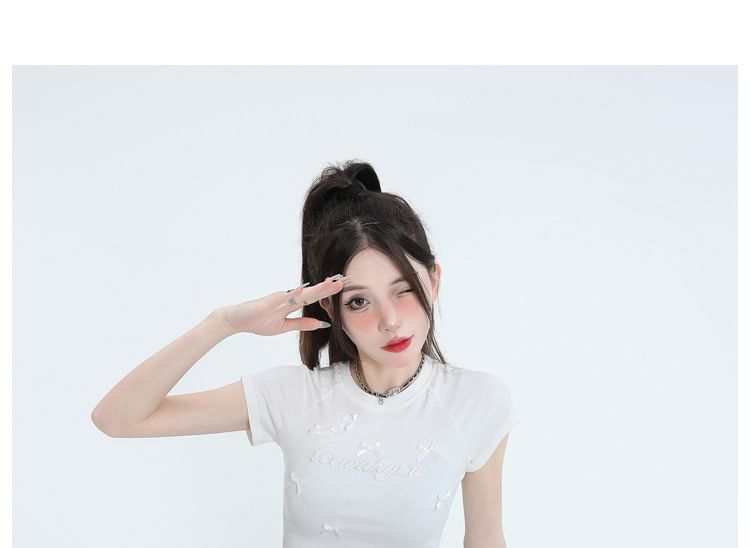 Shira - 束腰純色蝴蝶結拼接迷你A字氣球裙