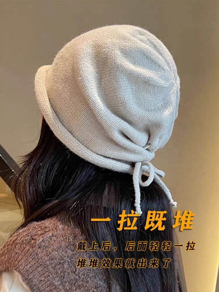 Pompabee - 純色蝴蝶結無邊帽