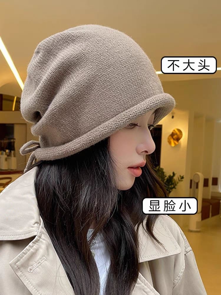 Pompabee - 純色蝴蝶結無邊帽