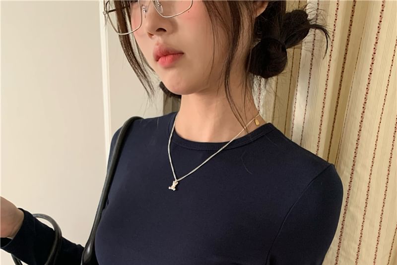 Beem - 長袖圓領純色T裇