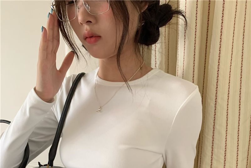 Beem - 長袖圓領純色T裇