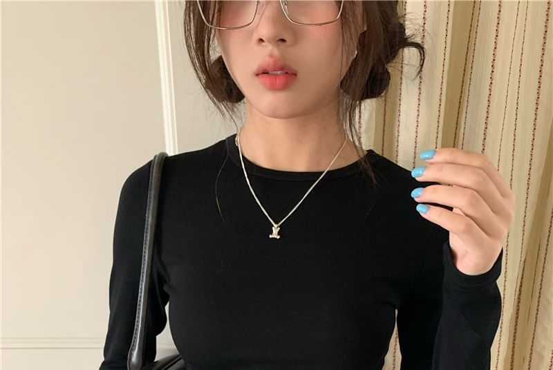 Beem - 長袖圓領純色T裇
