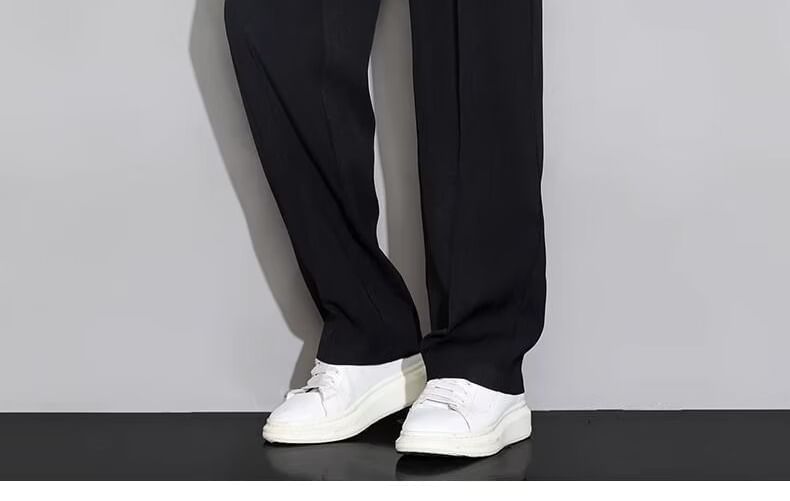 Cowpow - 中腰純色寬鬆西褲