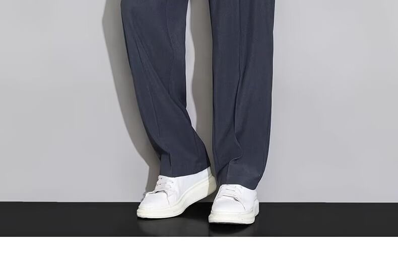 Cowpow - 中腰純色寬鬆西褲