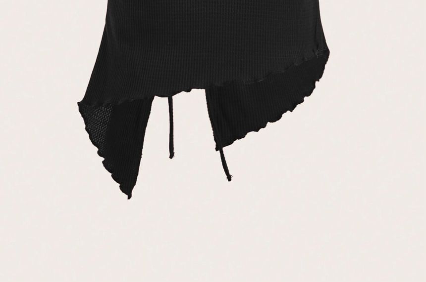 Asiris - 抹胸不規則純色短款抹胸上衣