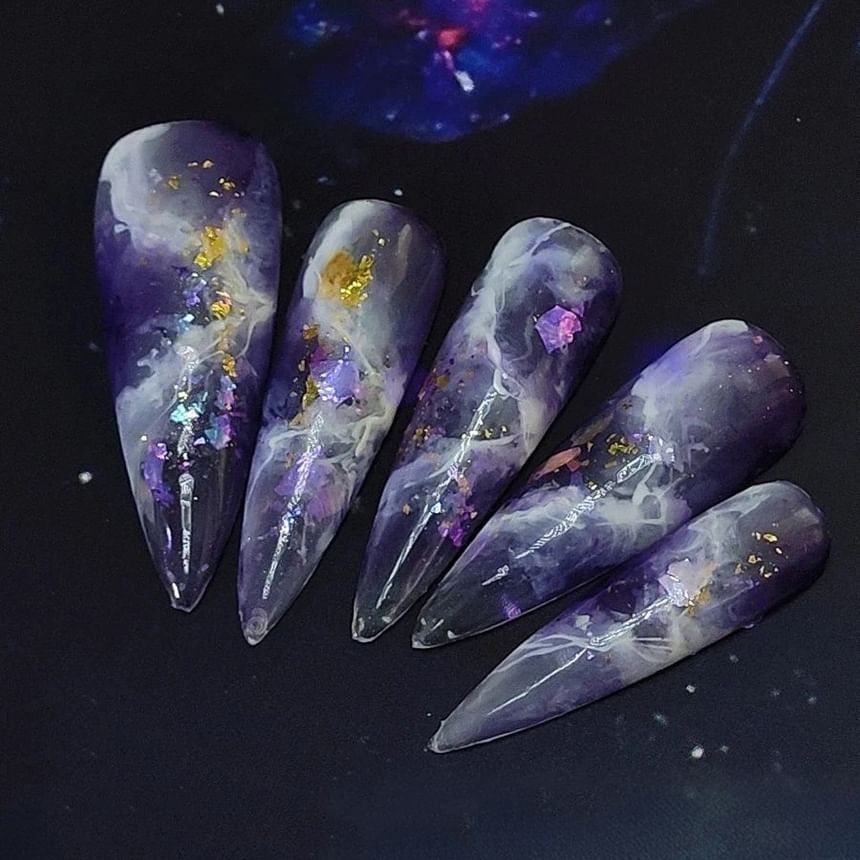Coolkiss - 金箔星空尖頭美甲貼片