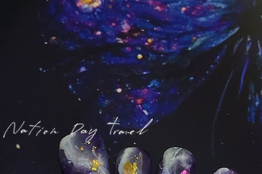Coolkiss - 金箔星空尖頭美甲貼片