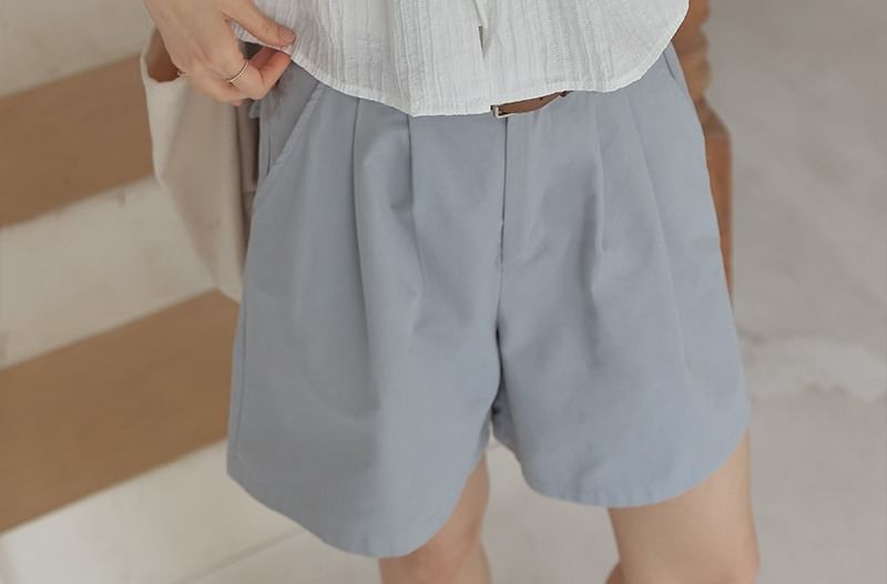 PINPI - 泡泡袖純色蕾絲邊襯衫