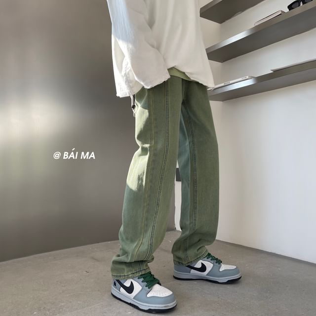 Deepwood-直筒牛仔褲-大碼
