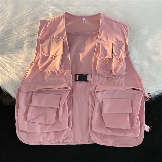 Plummie-純色扭扣工裝馬甲