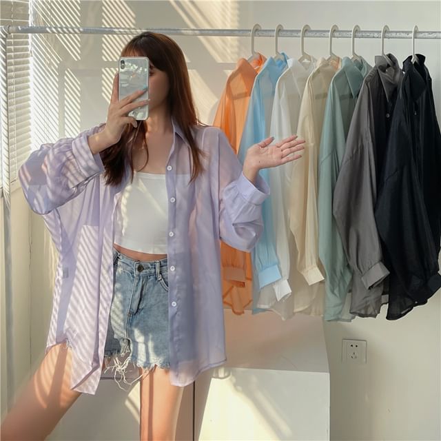 Melon Juice-長袖襯衫  短款吊帶背心